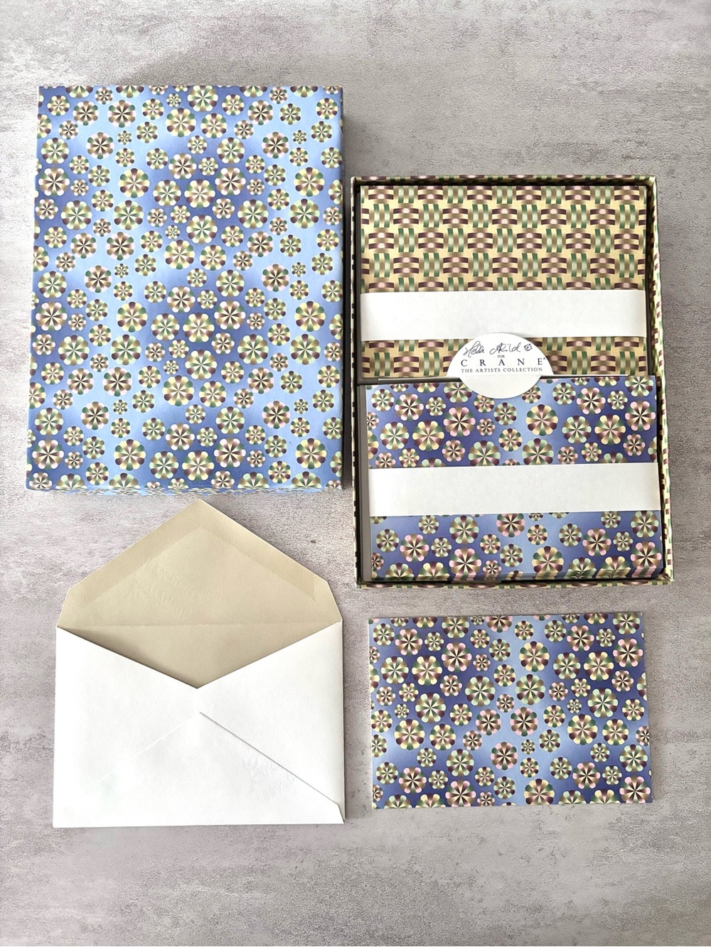 Crane Blue Floral Note Card Set